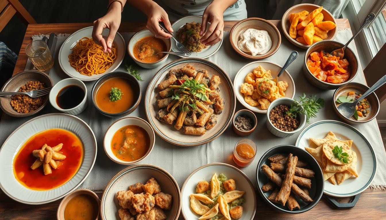Seasonal meal prepared in a home kitchen